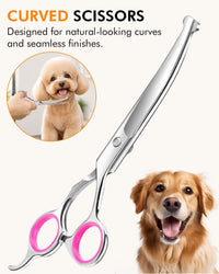 6-in-1 Dog Grooming Scissors - Pink Curved - image 4