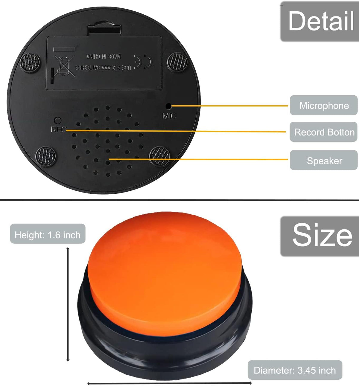 10 Color Voice Recording Button - 12 Color - image 2