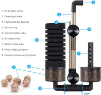 Hygger Aquarium Double Sponge Filter, Comes with 2 Spare Sponges - Filter M (15-55 gallon) - image 3