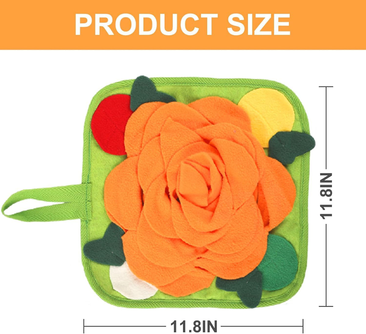 Rabbit Foraging Mat Interactive Bunny Snuffle Mat for Small Animals – Essentials for Small Pets - Orange