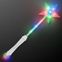 FlashingBlinkyLights Light Up White Super Star Princess LED Wand – Fun for Kids & Family - Large