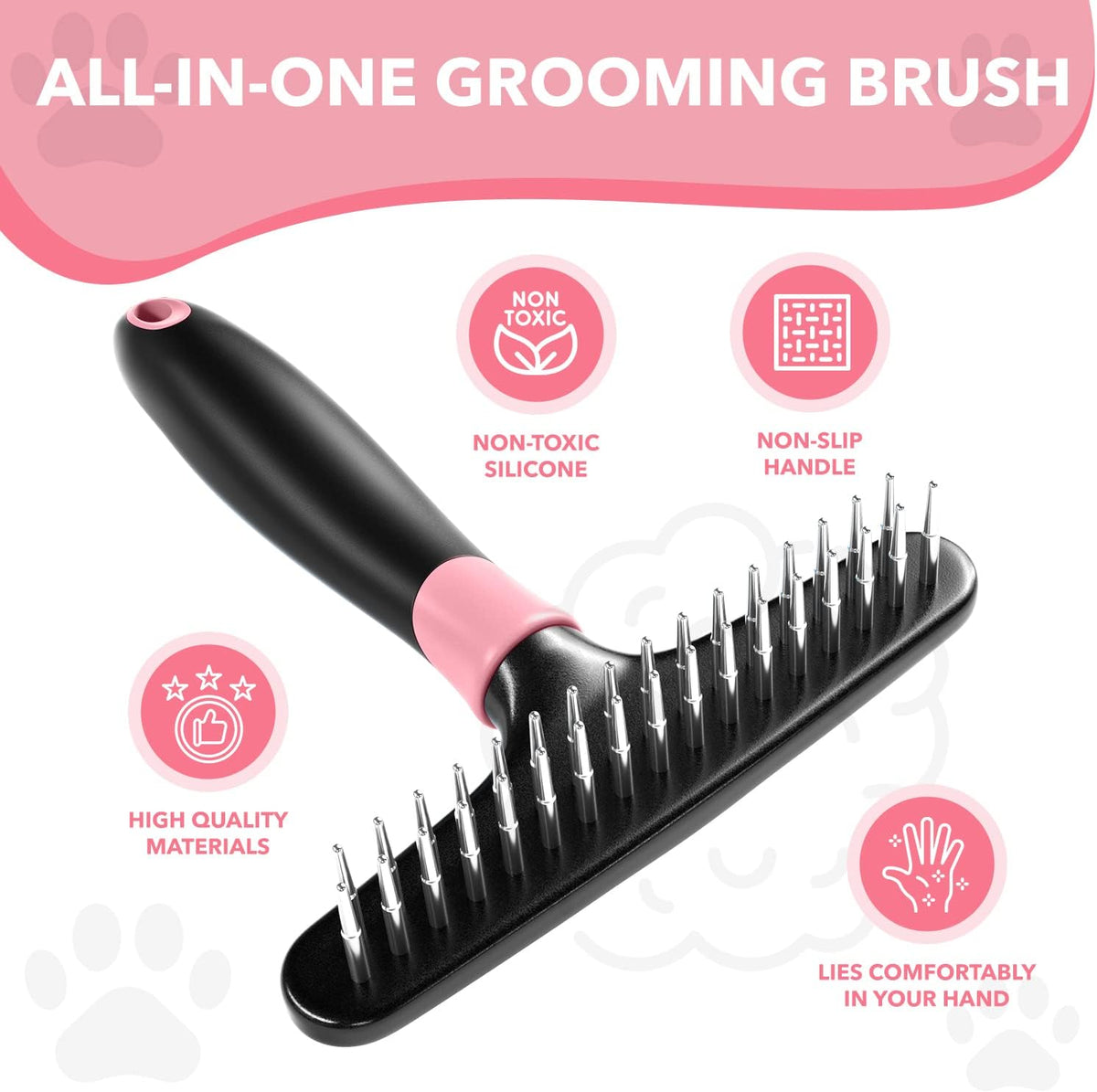 DOGI Deshedding Brush, Undercoat Rake for Dogs, Cats, Matted - Pink - image 2