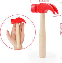 Hxezoc 2 Pack Wooden Hammer Toys Simulation Hammers Maintenance Tools - Red / 1 Pack - image 2