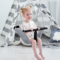 2 -in - 1 Toddler Swing. Swing Seat for kids Adjustable Ropes, for Kids Heavy Duty Rope Play - Gray - image 2