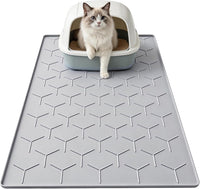 Silicone Cat Litter Mat 34×22 inch, Easy to Clean, Gray – Daily Care for Cats - 34" X 22" / Grey