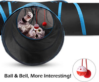 Pawaboo Cat Tunnel, Cat Tunnels for Indoor Cats - A-Blue / 5 Way - image 4