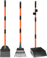 Pooper Scooper, Long Handle Dog Poop Scooper for Medium Small Dogs – Essentials for Dogs - Light Orange / Medium