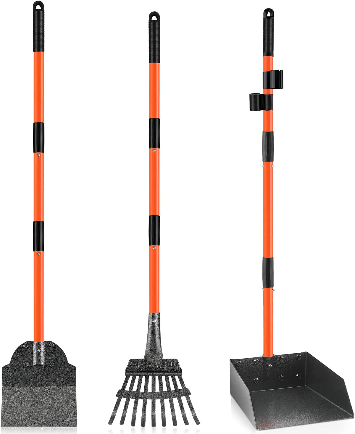 Pooper Scooper, Long Handle Dog Poop Scooper for Medium Small Dogs – Essentials for Dogs - Light Orange / Medium