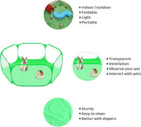 Small Animal Playpen, Pop-Up Portable Play Yard for Guinea Pigs - Green - image 2