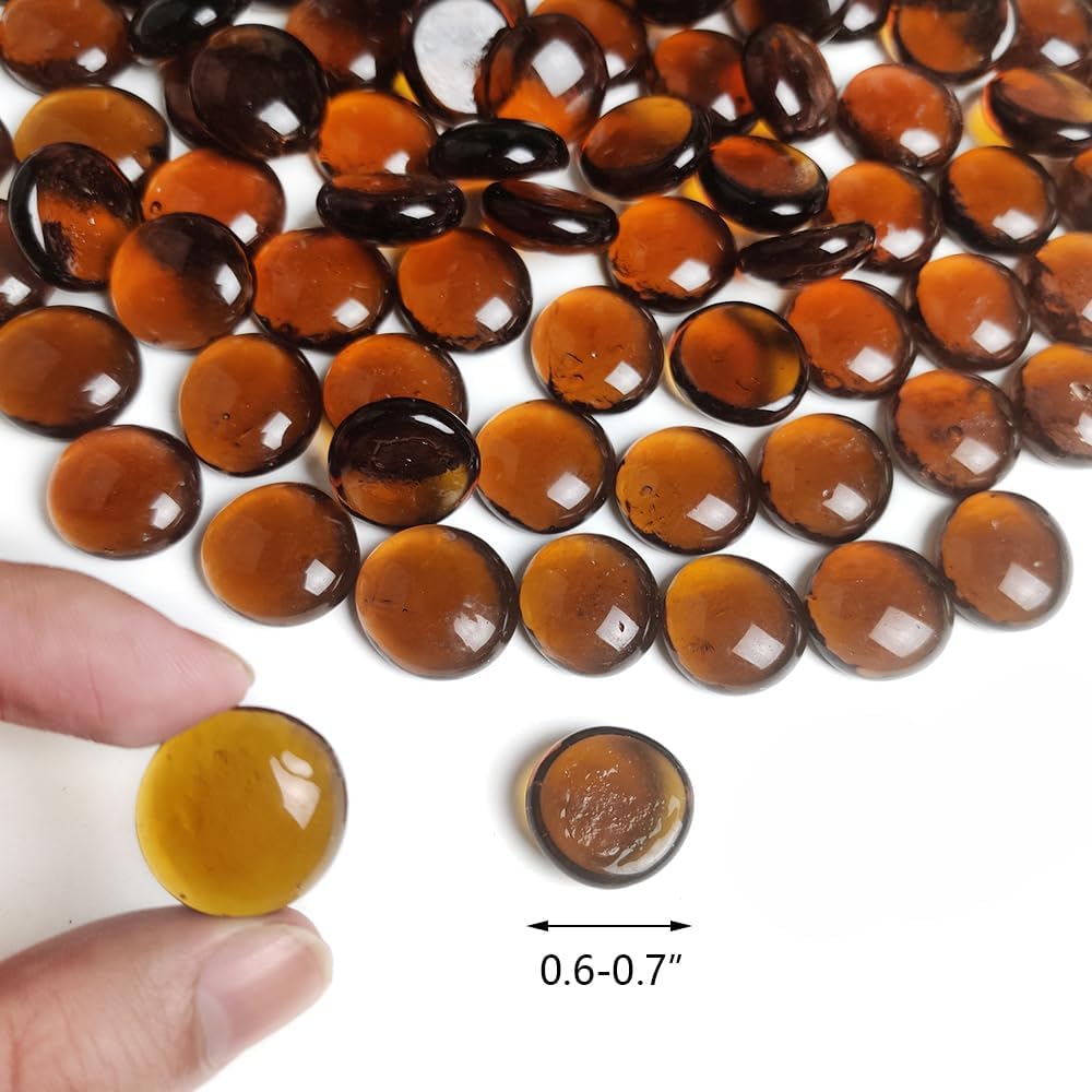 HappyFiller 2 Lb Matted Flat Marbles - Dark Amber / 5 LB - image 3