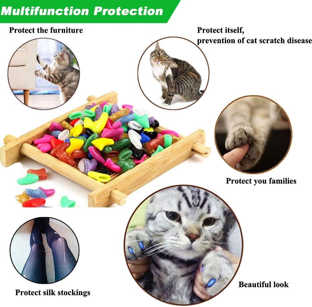 VICTHY 100pcs Cat Nail Caps - Extra Small - image 2