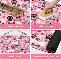 Dog Food Mats for Floors Waterproof - Pink / 32"L x 24"W - image 2