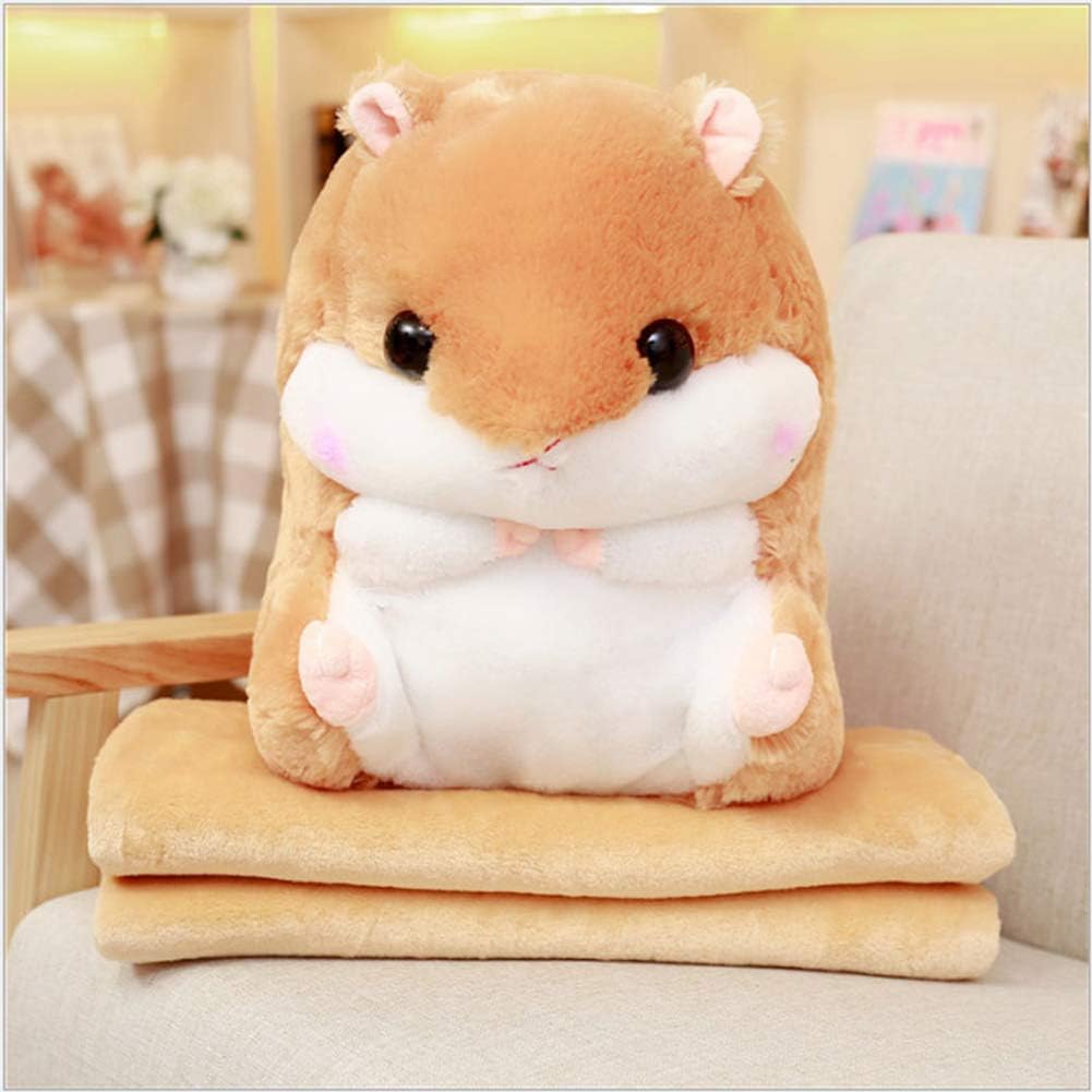 YunNasi Plush Hamster Stuffed Animal Toys Hamster Throw Pillow - Light Brown - image 3