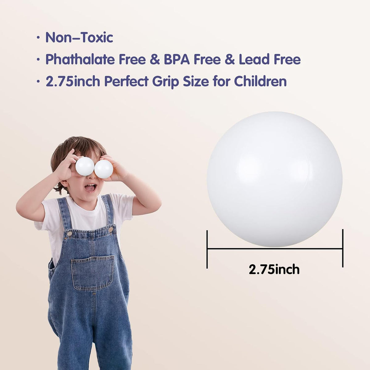Guesvot 50 rainbow ball pit balls, 2.75 inch, with reusable storage bag - view 9