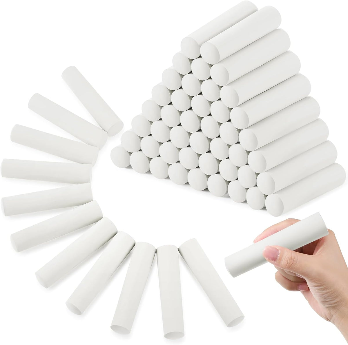 Fulmoon 40 pieces jumbo round white sidewalk chalk for kids - view 7