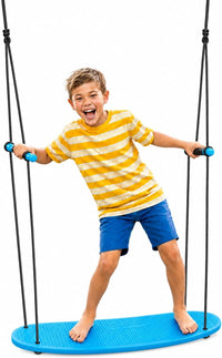 Swurfer Kick Stand Up Surfing Tree Swing Outdoor Swings for Kids Up - Blue