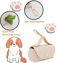 Leather Poop Bag Holder Dispenser for Leash - Beige - image 4