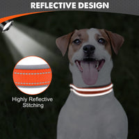 Joytale Reflective Dog Collar for Large Dogs with Wide Padding - Orange / S - image 4