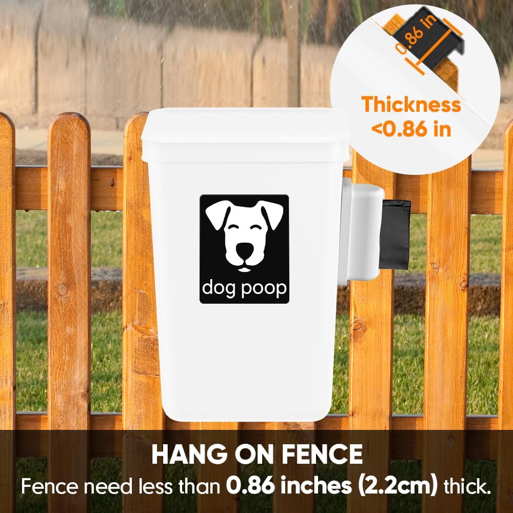 Moryimi Dog Poop Trash Can Outside – Essentials for Dogs - White - image 3