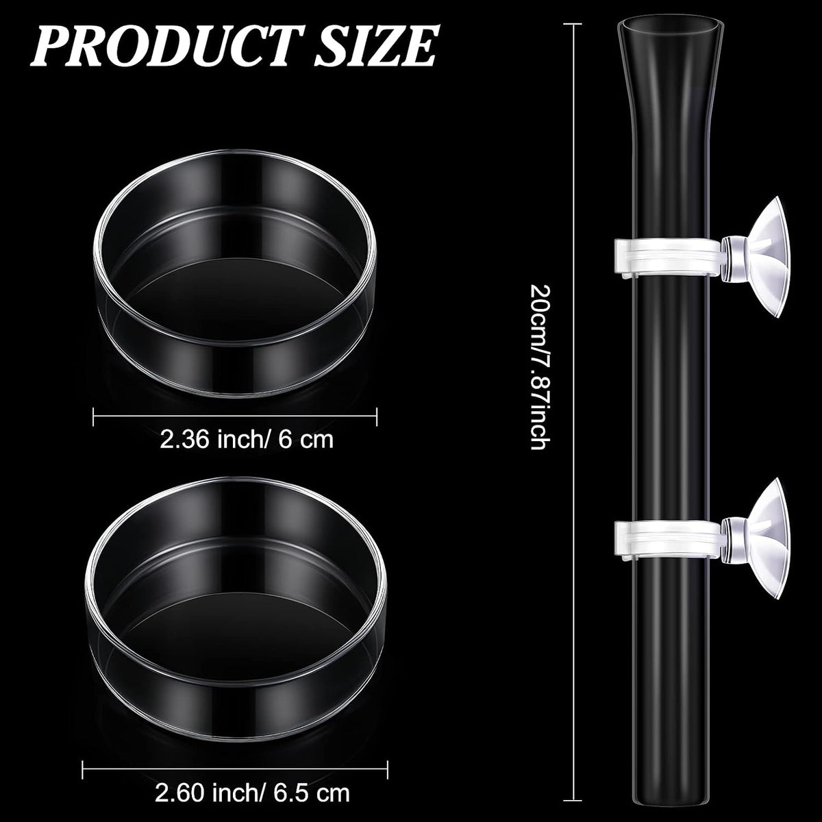 CHENGU 3 Pcs Shrimp Feeding Tube and Dish - 8" + 2 Tray - image 2