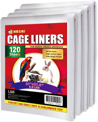 Large Bird Cage Liners, 120 Ink-Free Newsprint Sheets - Large (31" x 21.5")