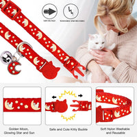 Baeuppit 2Pcs Breakaway Cats Collars Cat Collars for Boy & Girl Cats - 7.0-10.7'' / Purple+Scarlet - image 2