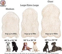 IHAPPYDOG Luxury Faux Fur Orthopedic Dog Bed, Memory Foam Dog Bed for Small, Medium, Large and XL Pets, Fluffy Pet Bed with Waterproof and Washable Cover (White w/Brown Tips, 60"x35")