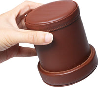 Leatherette Dice Cup with Lid Includes 6 Dices - Darkbrown - image 4