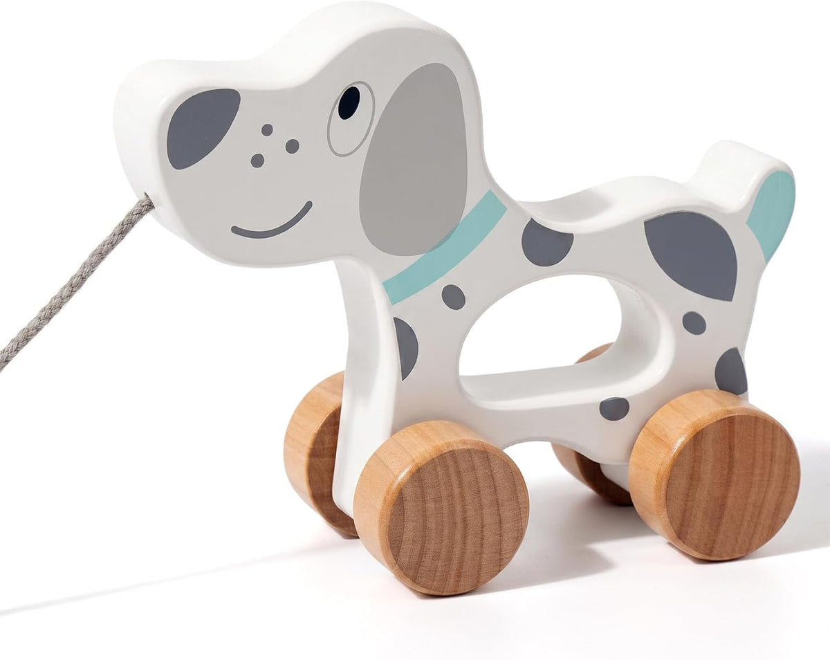 Baby Toys Car,Wooden Pull Along Toy for Toddlers 1 2 3 Year Olds – Fun for Kids & Family - Dog