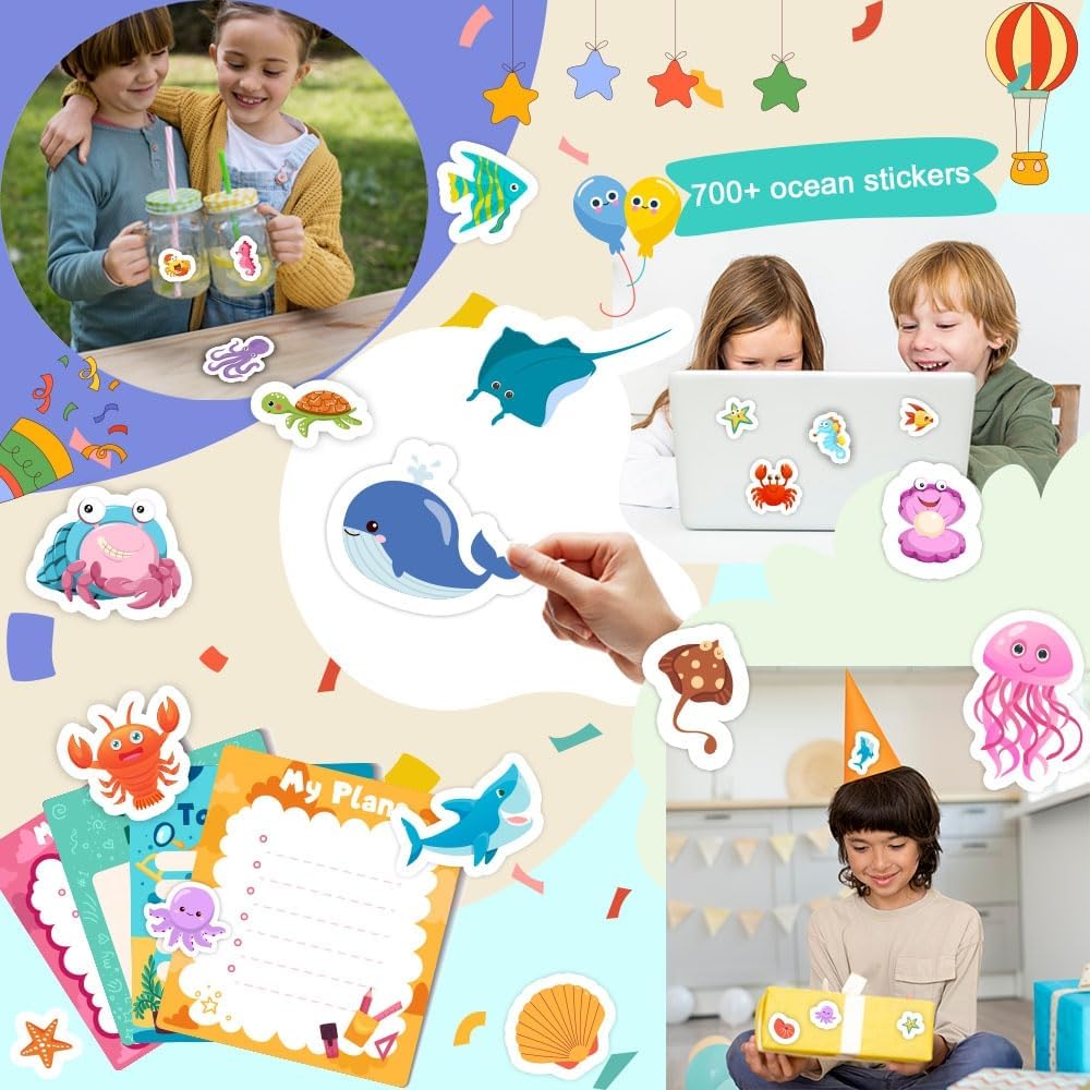 48 Sheets Stickers for Kids - 36 ocean stickers - image 4