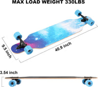 TLHB 41 inch drop through longboard skateboard with 9-ply maple deck and PU wheels - view 18