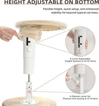 Made4Pets Floor to Ceiling Cat Tree 93-106'',Tall Cat Tower 5 Tiers, Adjustable Height, Stable Cat Tree Tower with Scratching Posts, Fluffy Condo, Hammock and Ball Toy for Indoor Cats/Kitten, Beige