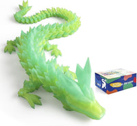 3D Printed Dragon 24 Inch - Gradient Bamboo Green / 24in