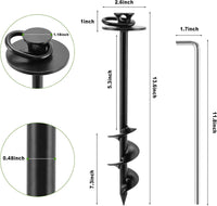 iklekione Dog Tie Out Stake, 360° Swivel -No Tangl - 14 ft Cable + Round head Stake - image 2