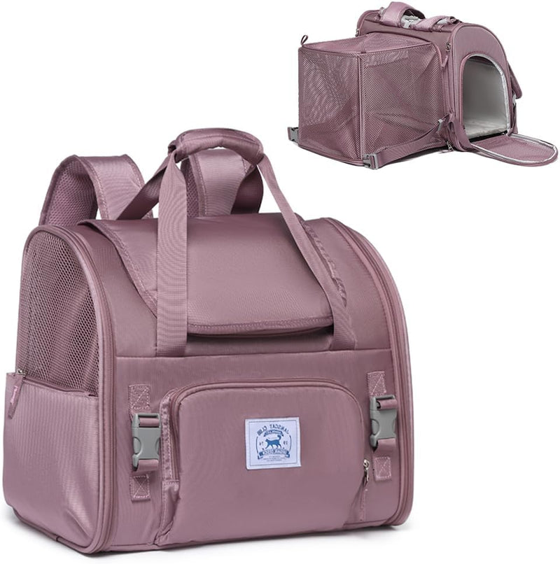 Pet Backpack Carrier for Small Dogs Medium Cats, Puppies - purple / 16.5"L x 9.0"W x 13.0"H