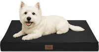 Outdoor Dog Bed for Small Dogs, Waterproof Dog Crate Bed for Small Dogs, Orthopedic Egg Crate Foam Puppy Beds with Washable and Removable Oxford Cover, Black