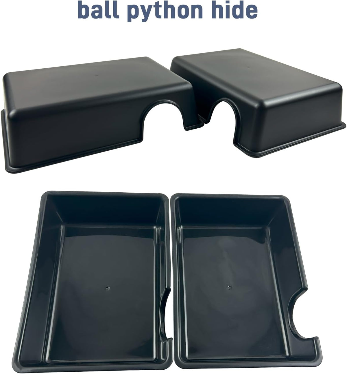 Reptile Hide Cave, Snake Hide for Ball Python & Gecko - Black / Large (1 Count) - image 3