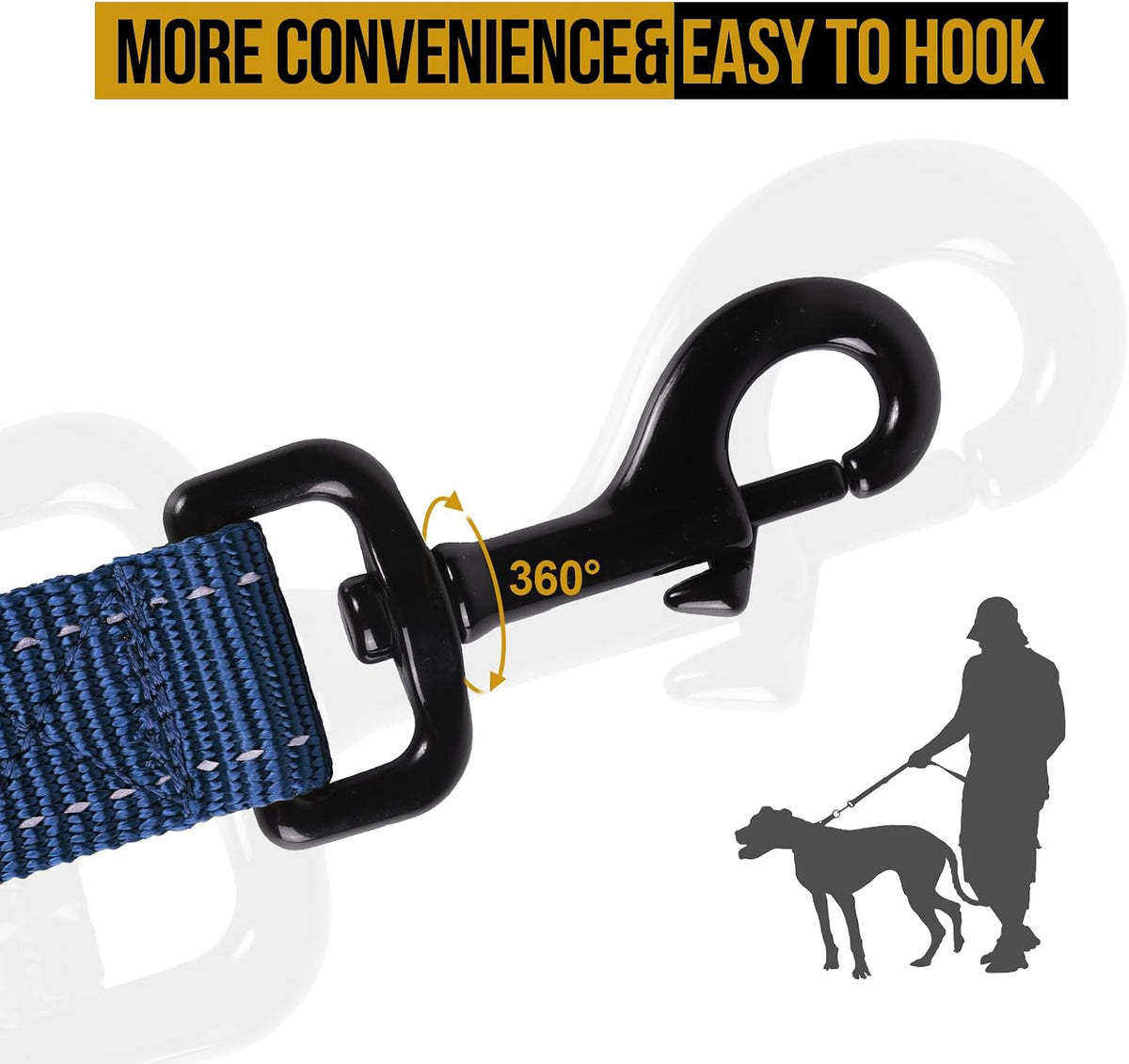 OneTigris No-Pull Dog Leash with Handle for Medium Large Dogs – Essentials for Dogs - Blue / 4FT - image 4