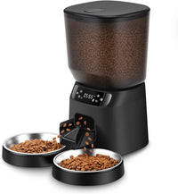 Automatic Cat Feeders for Two Cats - Black / Manual