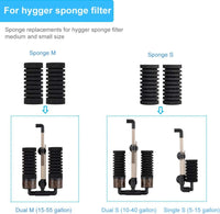 Hygger Aquarium Double Sponge Filter, Comes with 2 Spare Sponges - Sponge M (15-55 gallon) - image 2