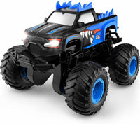 Remote Control Car All-Terrain 1:18 Rc Car with LED Lights 2 Batteries – Fun for Kids & Family - Dark Blue