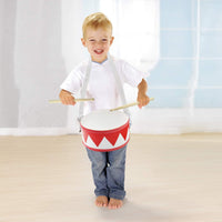 Kids Drum Set 8-Inch Wooden Drum Toys with an Adjustable Strap and 2 - 8-inch Red - image 4