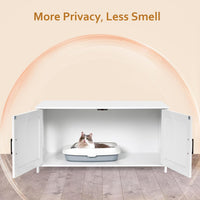 31.5" L Cat Litter Box Enclosure with Barn Door - 39.4"L / White - image 2