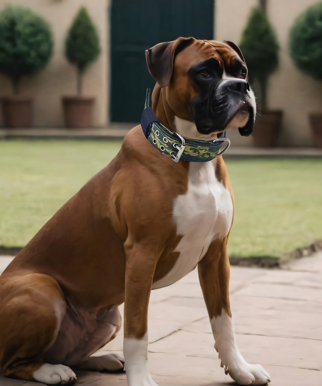 Dog Collar for Large Dogs, with Handle 2" Wide Heavy Duty - Camo Greed / L - image 3