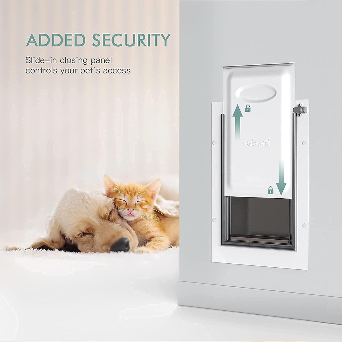 Baboni Pet Door for Wall, 3-Flap - 2-Flap(Metal Frame,Aluminum Lock) / Large - image 2