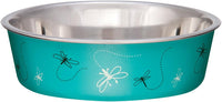Loving Pets Bella Dog Bowls, Stainless Steel Dog & Cat Bowls - Dragonfly / Medium (20-35lbs)