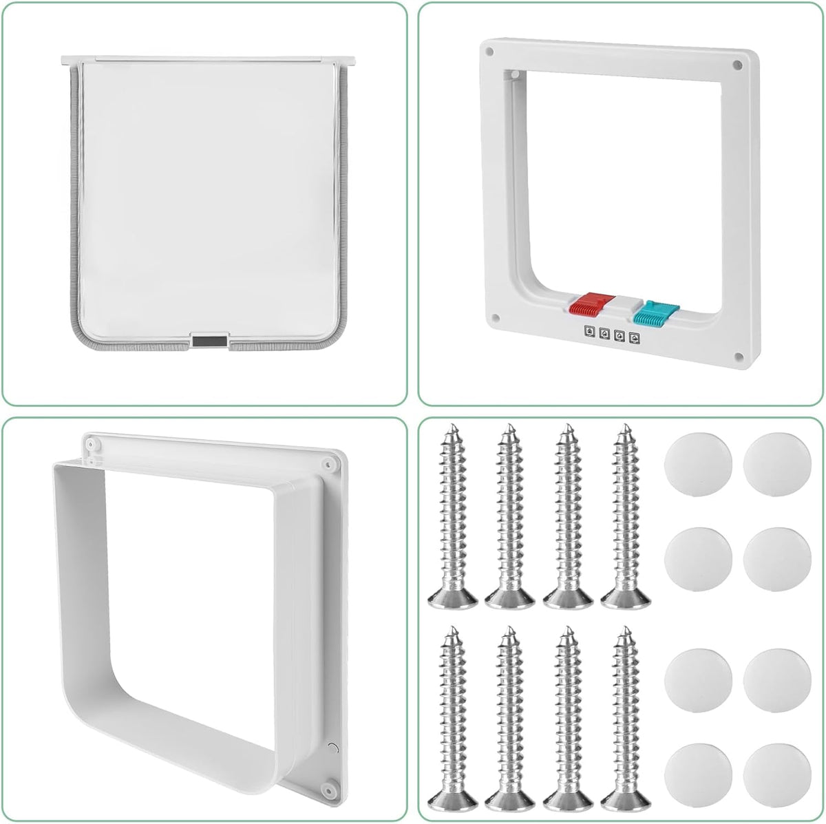 Cat Door for Interior/Exterior Doors and Walls – Essentials for Cats - White / X-Large - image 4