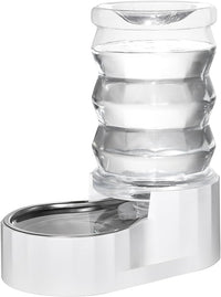 RIZZARI Automatic 7L Pet Waterer,Gravity Stainless Steel Water Dispenser, 100% BPA-Free, Large Capacity Water Feeder for Cats and Medium and Large-Sized Dogs (White,7L)