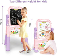 Kids Art Easel, Adjustable Drawing Whiteboard & Chalk Board - image 2