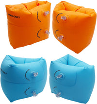 10Leccion 2 Pack Inflatable Arm Floaties for Toddlers - Bule & Orange